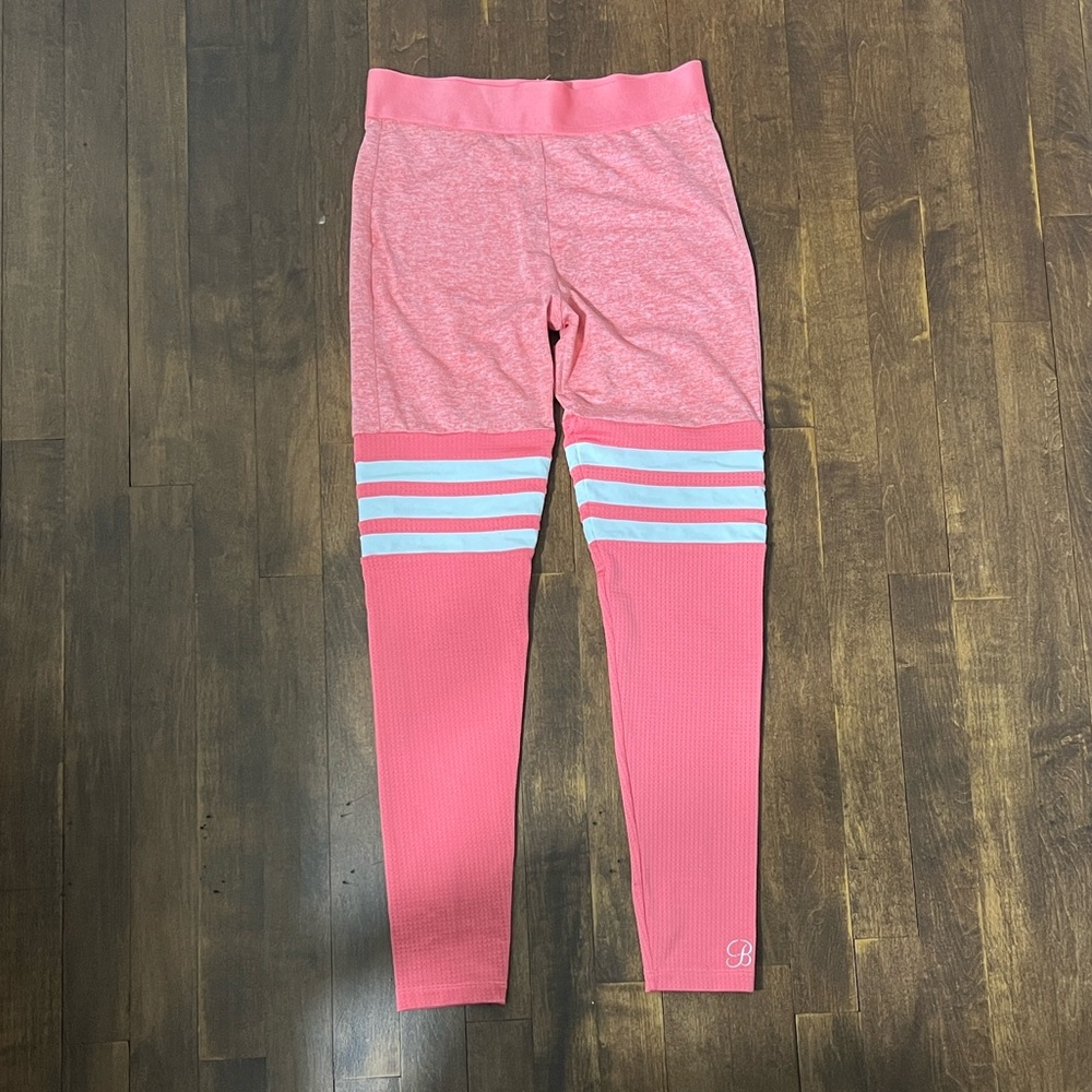 Bombshell Sportswear Coral Sock Leggings with White Stripes